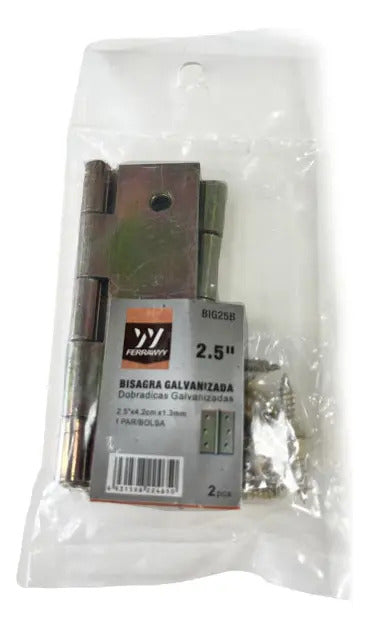 Bisagra Galvanizada 2.5x1.8 2pcs