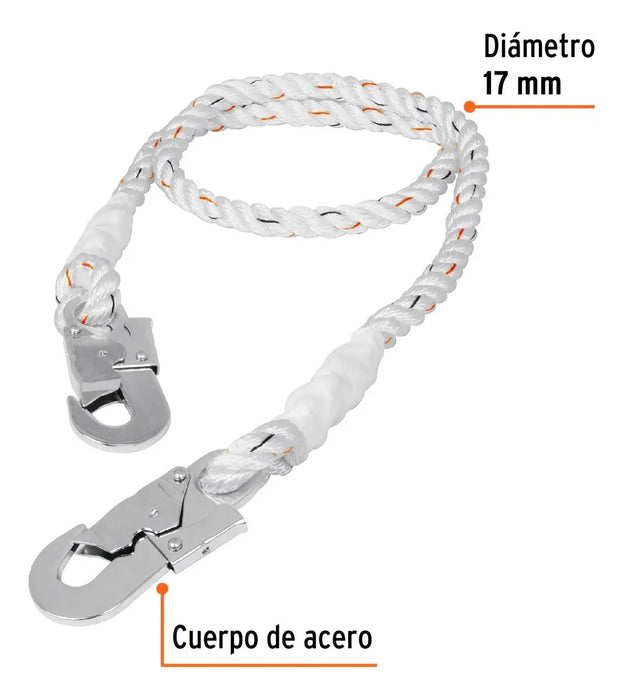 Cable de Posicionamiento Cuerda de Poliéster 1.5 m Blanco