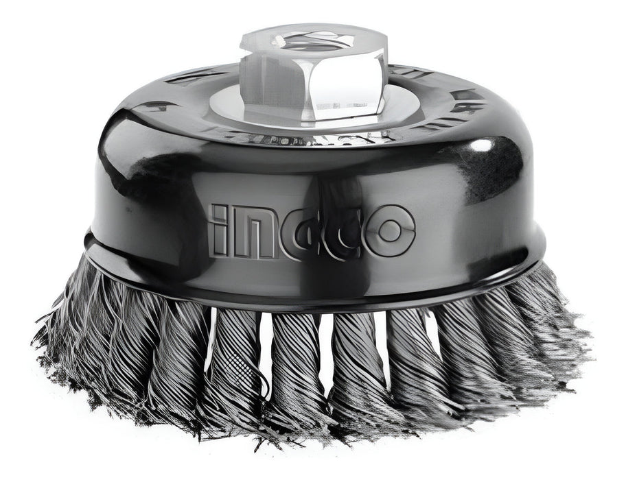 Cepillo Acero Antivibración Copa Trenzado Ingco