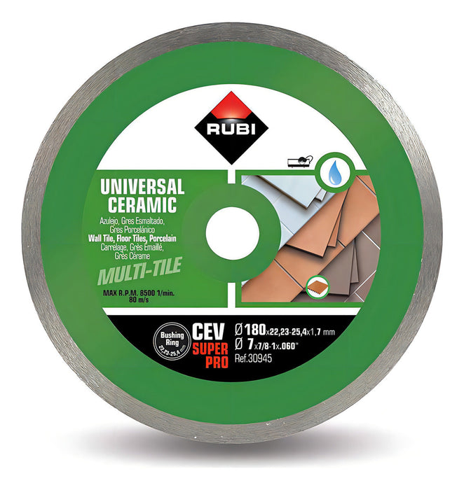 Disco Rubi Cev 200 Verde 18cm Corte Azulejo
