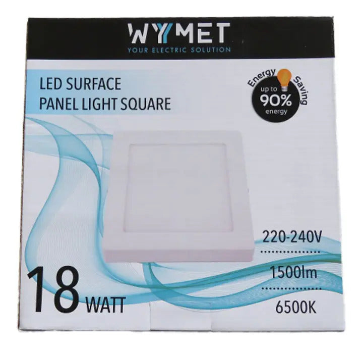 Panel Led Sobrepuesto Cuadrado 18W 6500K Luz Fría