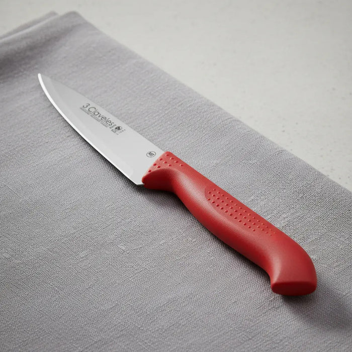 Cuchillo Tres Claveles Proflex Mgo.rojo 10 Cms Verduras