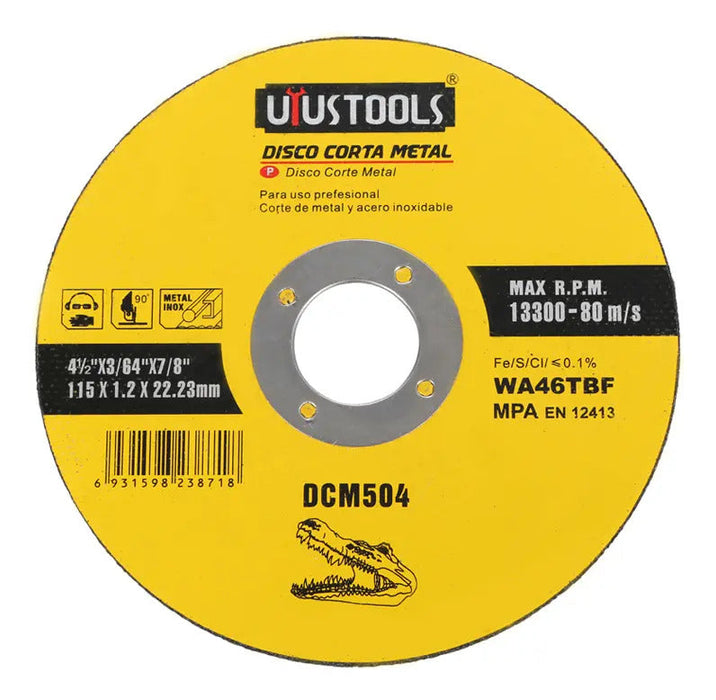 Disco Corte Metal 4 1/2'' X 1.2 X 22.2 Uyustools