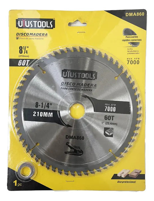 Disco Sierra 8 1/4" x 60 Dientes para Madera