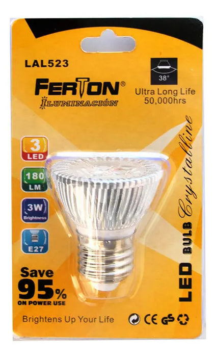 Lámpara Led E27 3x1W 50x55mm