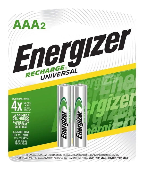 Pack 2 Pilas AAA Recargables Energizer 700mAh