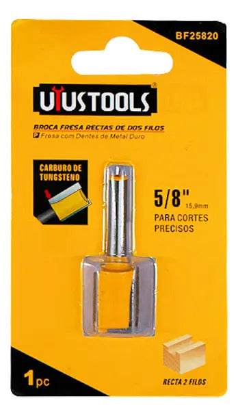 Broca Fresa Rectas De Dos Filos 5/8''-20mm