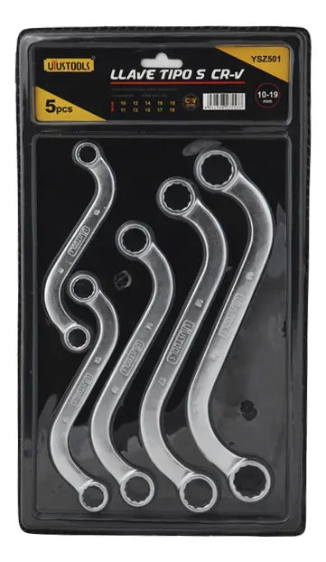 Llave Tipo S 5 Piezas Cr-v 10-19 Mm