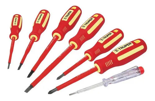 Atornillador Truper Aislado Juego 7 Piezas DTJ-7D