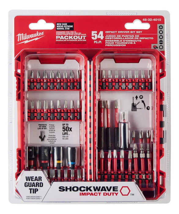 Juego Puntas De Destornillador Shockwave Milwaukee 54pzs