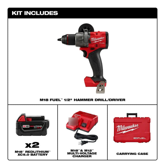 Taladro Percutor Inalámbrico Fuel M18 Milwaukee 1/2"