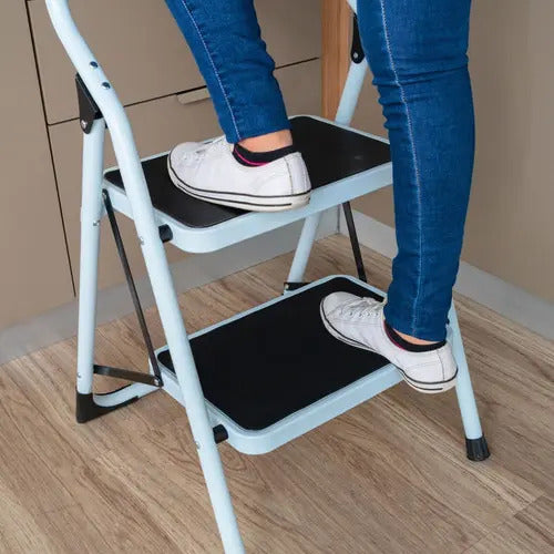 Escalera Tubular Plegable 2 Peldaños Pasos