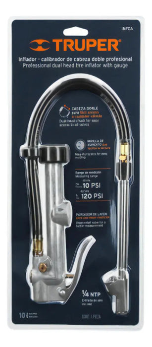 Inflador Manual Truper 19028 Gris 120 Psi Portátil