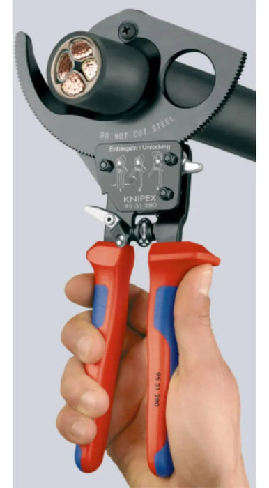 Corte Cable Chicharra 11'' Knipex Rojo Mango Goma