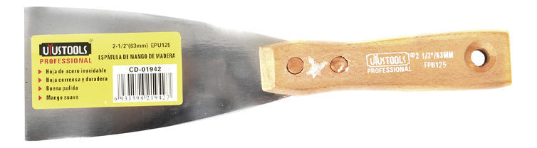 Espátula 2 1/2'' Acero Inox Mango Madera