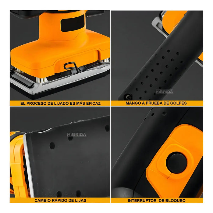 Lijadora Orbital Eléctrica Ingco FS3208 320W Naranja