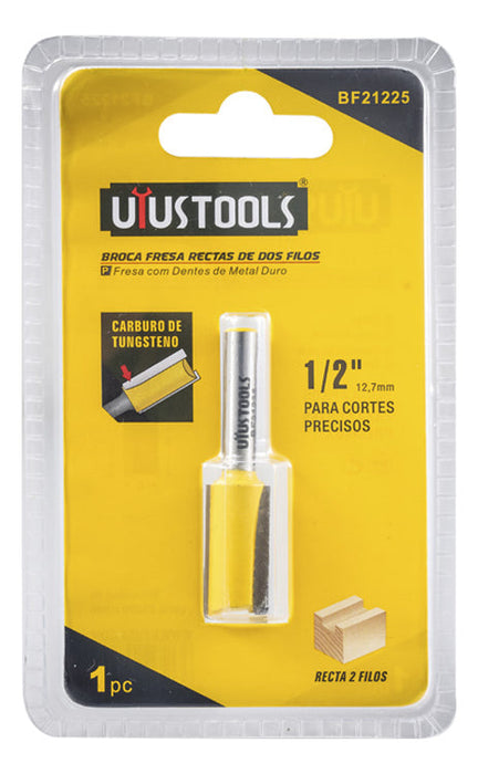 Broca Fresa Rectas De Dos Filos 1/2''-25.4mm