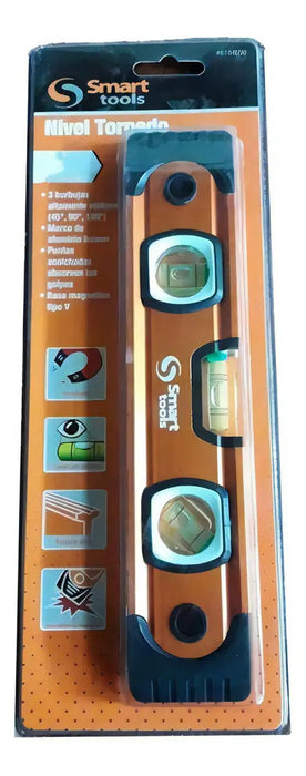 Nivel Torpedo De 9'' Base Magnética 3 Aguas Smart Tools