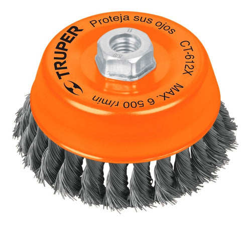 Carda Copa Alambre Trenzado Grueso 5" Truper