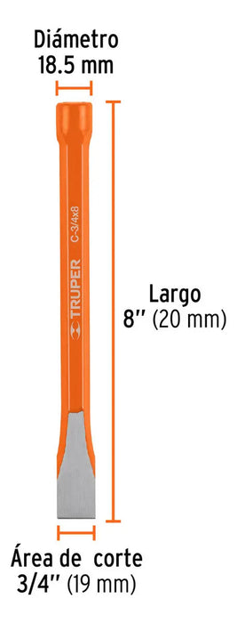 Cincel Corte Frío 3/4'' X 8'' Truper