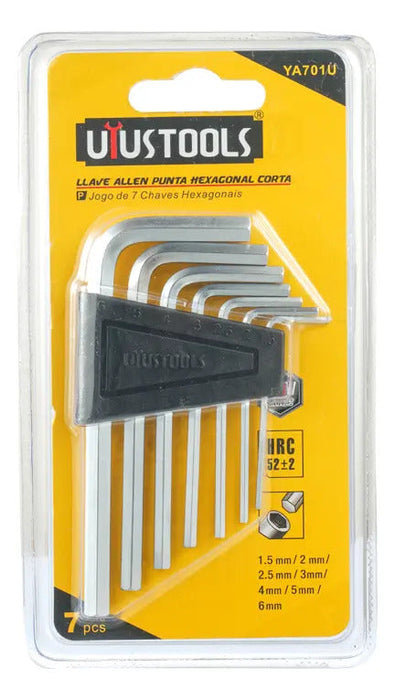 Set 7 Pcs Llave Allen Hexagonal Corta