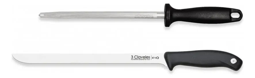 Set de Cuchillos Jamonero y Chaira Evo