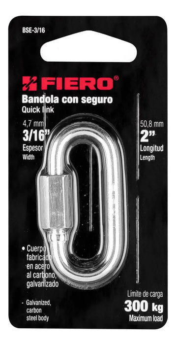 Bandola Acero 3/16'' Seguro Fiero