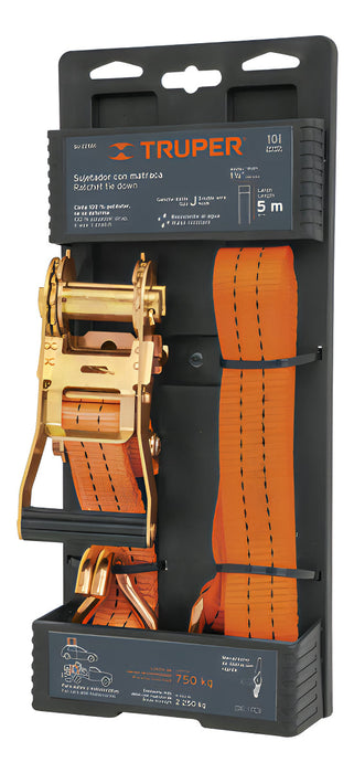 Sujetador con Matraca Criquet Truper 2250 Kg 5mt Color Naranja