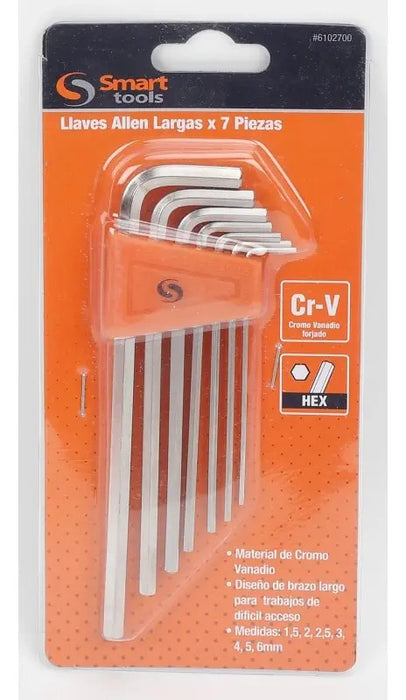 Juego Llaves Allen Largas 7 Piezas 1.5 a 6mm