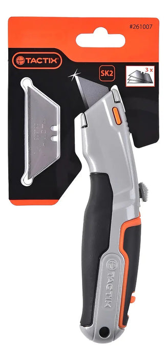 Cutter Cartonero Trabajo Pesado Tactix Hoja Retráctil 15cm