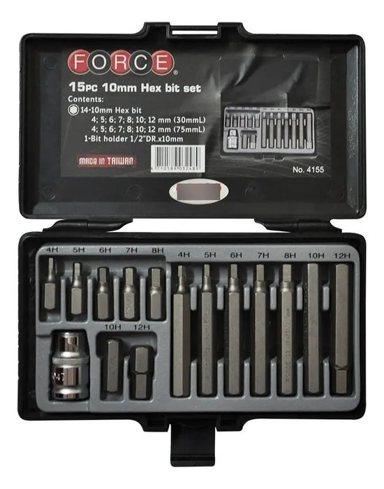 Juego Puntas Allen 1/2 15 Pzas. 4 A 12 Mm. Force