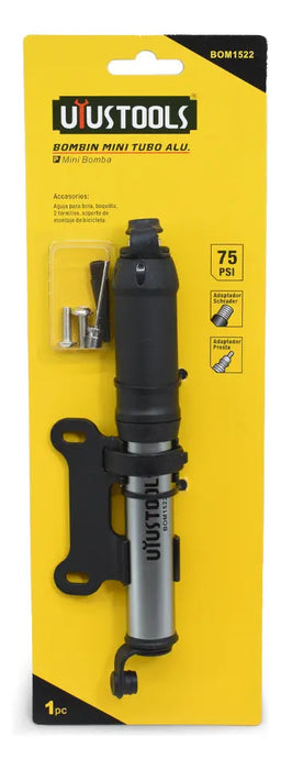 Inflador Mini Metal/Plast Uyustools Bom1522 Color Amarillo