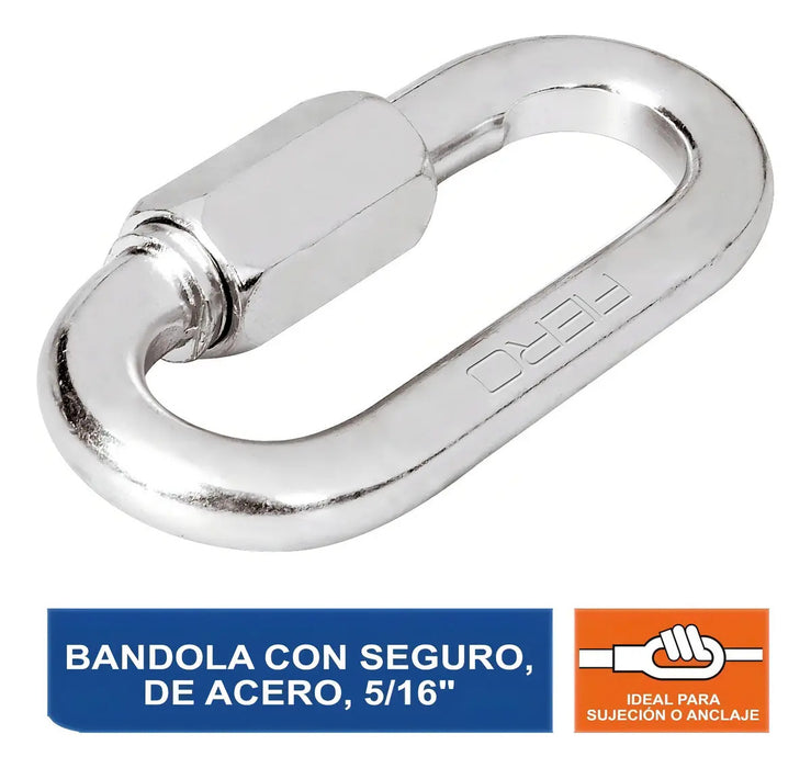 Bandola con Seguro, de Acero, 5/16"