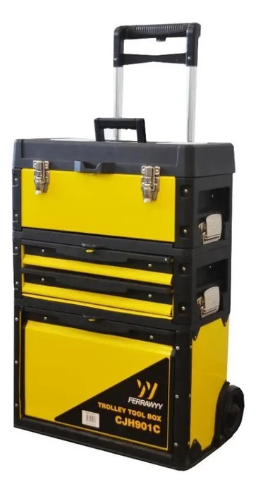 Caja Modular Plegable Para Herramientas Ferrawyy Color Amarillo