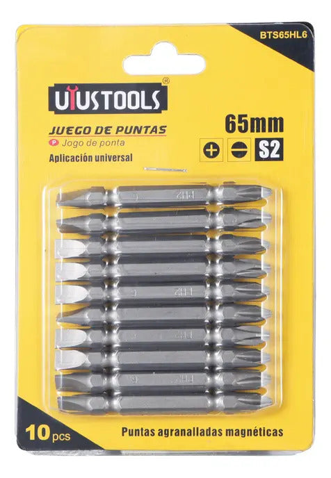 Set 10 Puntas Ph2 + Sl6 65mm S2
