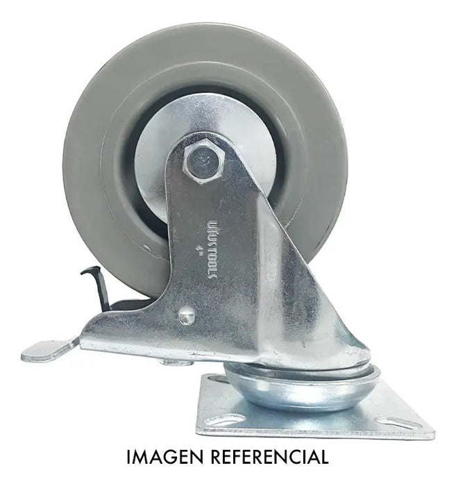 Rueda Industrial Gris 2'' 60kg Con Freno