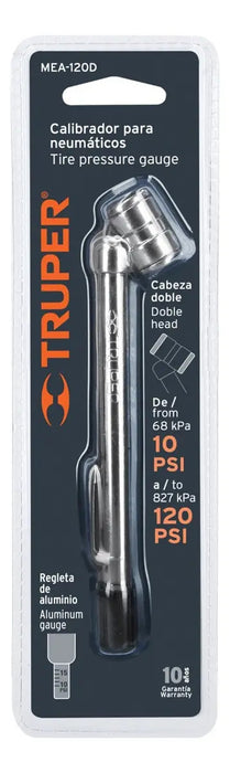 Medidor Presión Aire Neumáticos 10-120 Psi Truper