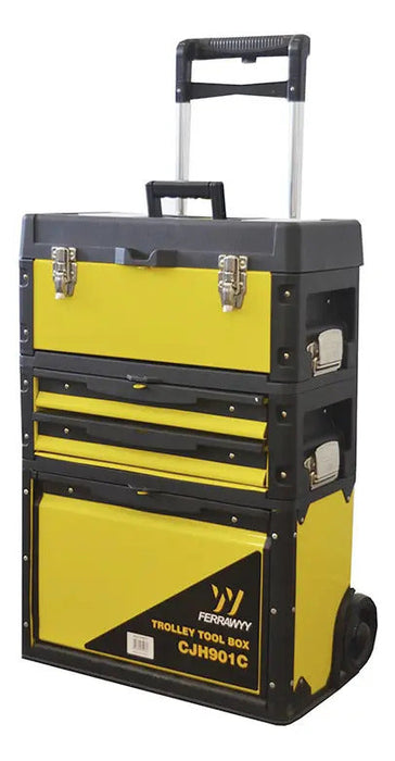 Caja Modular Plegable Para Herramientas Ferrawyy Color Amarillo