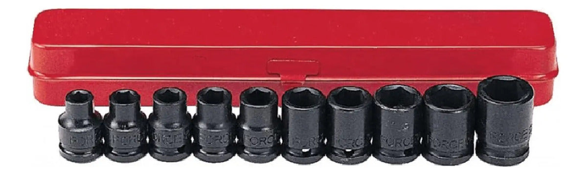 Juego Set Dados De Impacto 1/2, 10 Piezas De 10 A 24 Mm