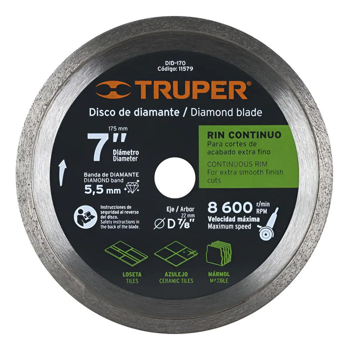 Disco Diamantado Continuo 7 Pulgadas Truper