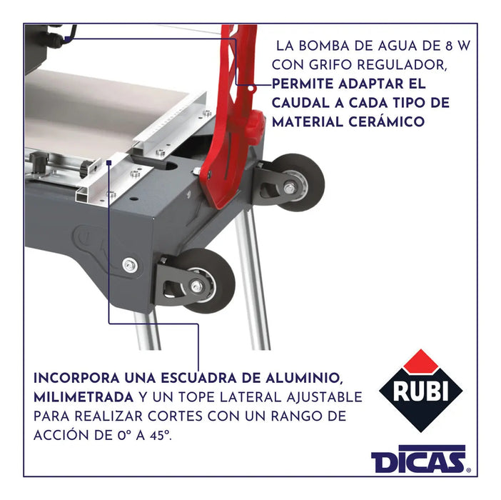 Cortadora Cerámica Porcelanato Eléctrica Rubi 65cm Incluye Disco
