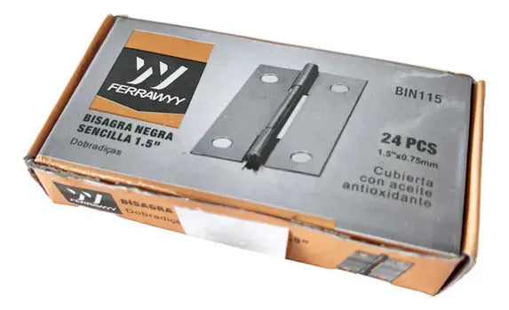 Bisagra Negra Sencilla 1.5"