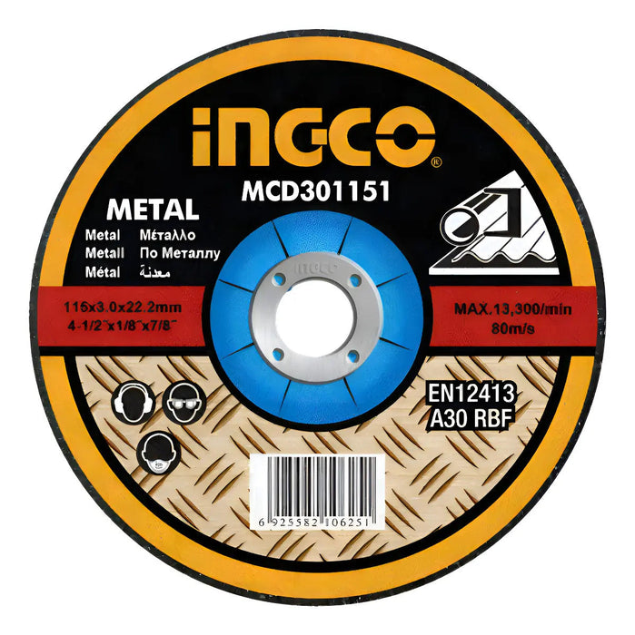 Disco Amoladora Abrasivo Desbaste 4 1/2'' 115mm X6mm Ingco