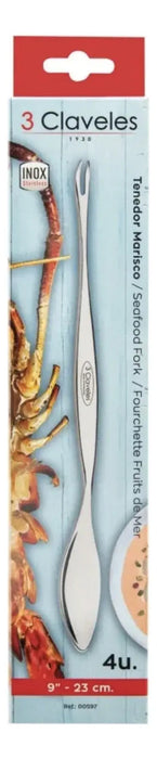 Tenedor Para Mariscos 23cm Con 4 Piezas 3 Claveles