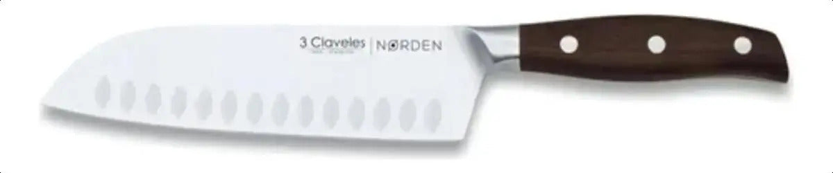 Cuchillo Santoku 3 Claveles Norden 17.5 Cm Verduras Acero Inoxidable Marrón Oscuro