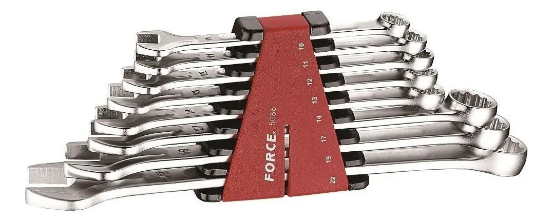 Juego Llaves Punta Corona 3/8''-13/16'' 8 Pzs. Force Plateado
