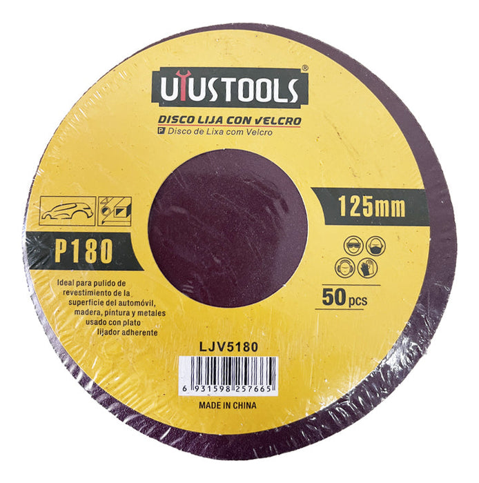 Disco Lija Con Velcro 50un/set 125mm #180