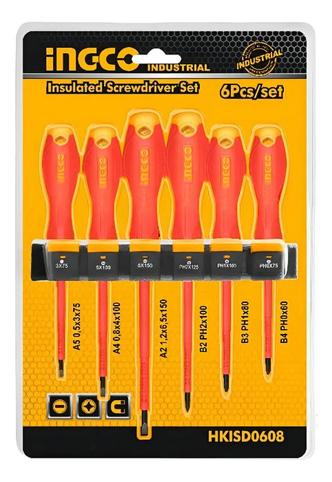 Set Destornilladores Eléctricos Aislado 6pcs Ingco