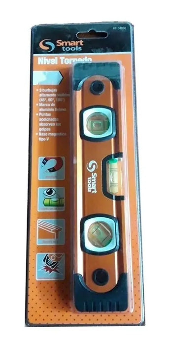 Nivel Torpedo De 9'' Base Magnética 3 Aguas Smart Tools