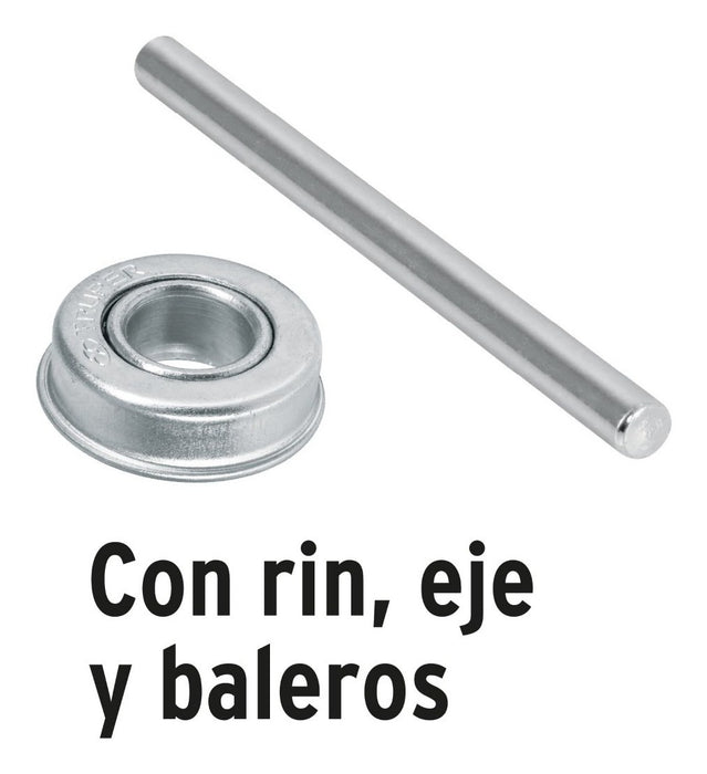 Llanta Reforzada 16" con Rin, Eje y Baleros para Carretilla